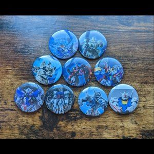 Gundam 1 and 3/4 in pinback button handmade pack of 9